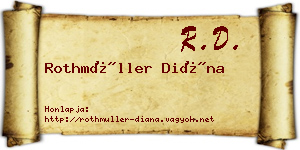 Rothmüller Diána névjegykártya